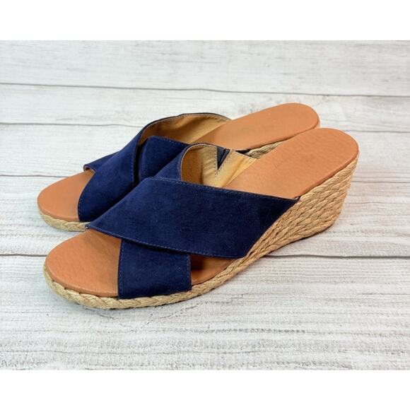Tommy Bahama Shoes - Tommy Bahama Women's Stacey Espadrille Wedge Sandal Navy Blue Size 10